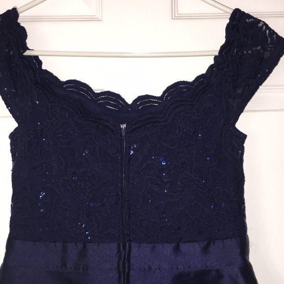 NAVY BLUE HOMECOMING DRESS - Picture 2 of 8
